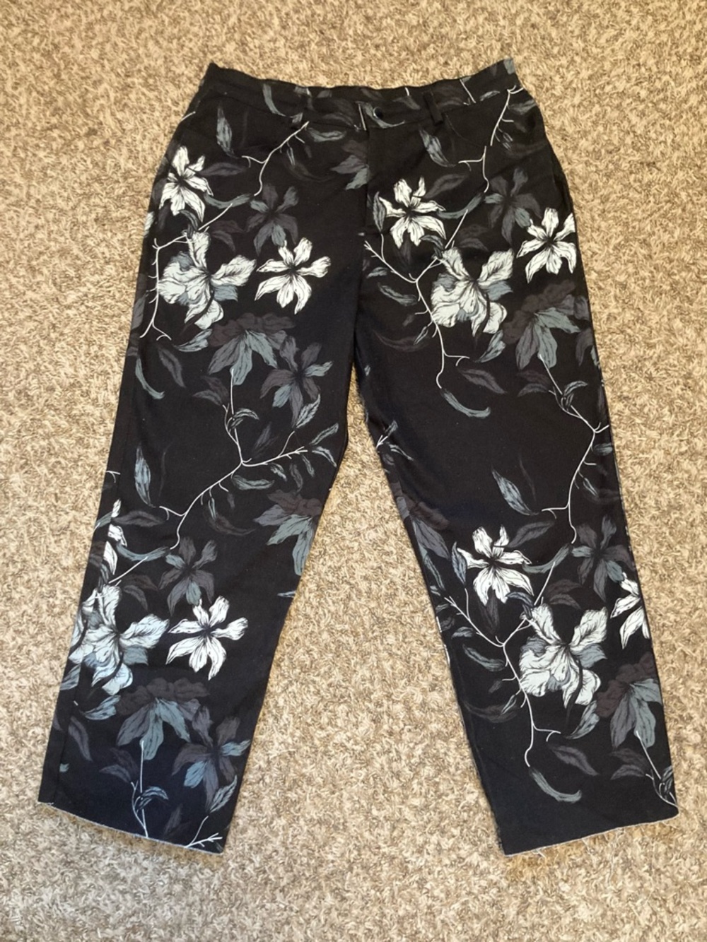 NWT THE KIT - Daniel Vosovic Cropped Alexa Jeans Sz 18 Granite Floral 99% Cotton - Picture 6 of 17